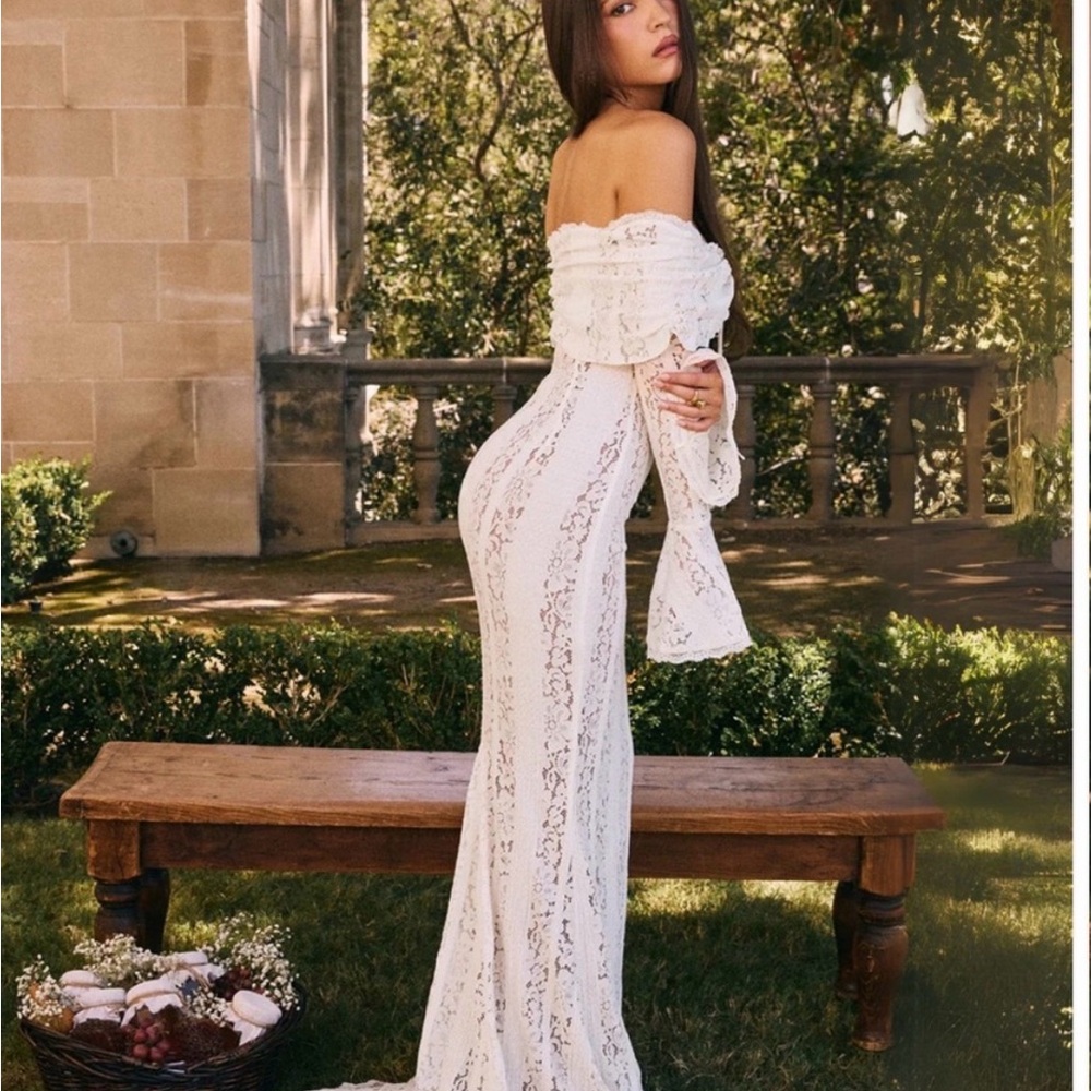 Athena White Lace Maxi Dress